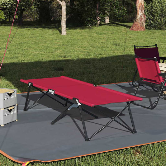 Folding Camping Bed Folding Red 206 x 76 x 74 cm Oxford Fabric