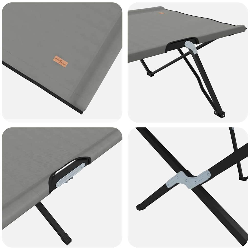 Folding Camping Bed Folding Gray 206 x 76 x 74 cm Oxford Fabric