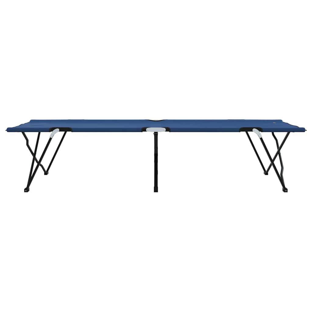 Folding Camping Bed 2 pcs Blue 206 x 76 x 74 cm Oxford Fabric