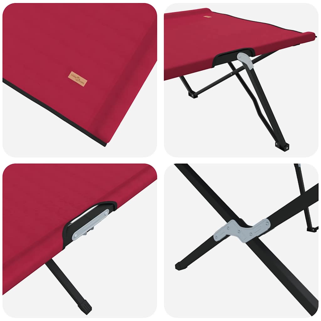 Folding Camping Bed 2 pcs Red 206 x 76 x 74 cm Oxford Fabric
