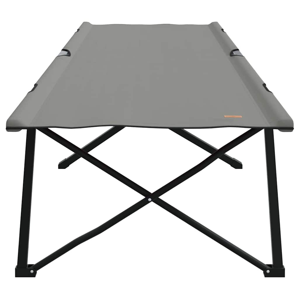 Folding Camping Bed 2 pcs Gray 206 x 76 x 74 cm Oxford Fabric