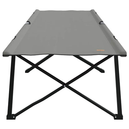 Folding Camping Bed 2 pcs Gray 206 x 76 x 74 cm Oxford Fabric