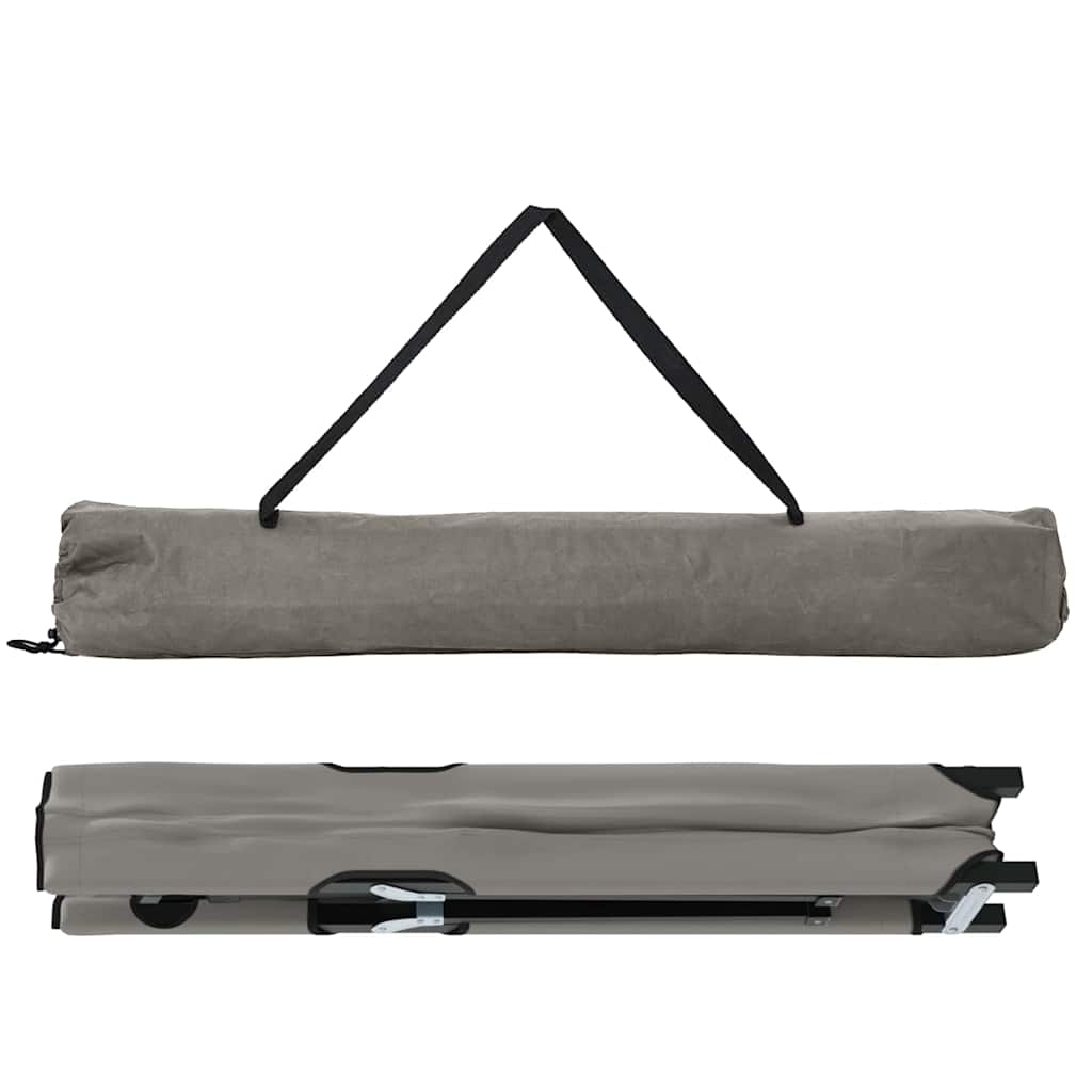 Folding Camping Bed 2 pcs Gray 206 x 76 x 74 cm Oxford Fabric