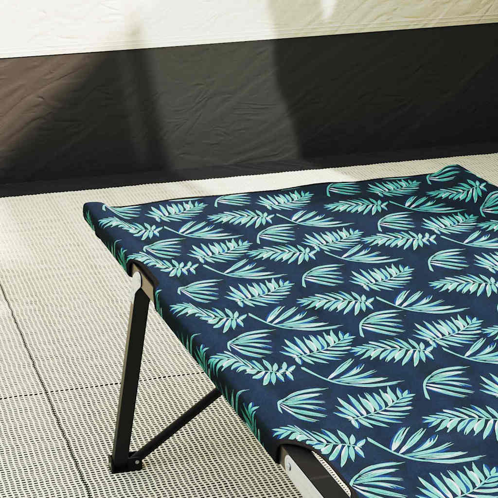 Folding Camping Bed Folding 2 pcs Leaf pattern 206 x 76 x 74 cm