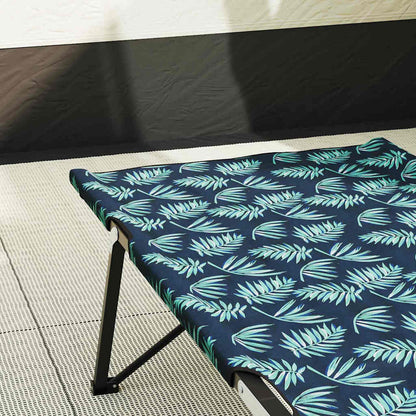 Folding Camping Bed Folding 2 pcs Leaf pattern 206 x 76 x 74 cm