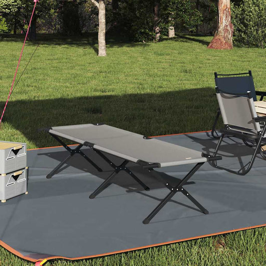 Folding Camping Bed Folding Manual Gray Oxford Fabric