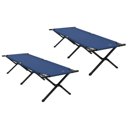 Folding Camping Bed Folding Manual Blue Oxford Fabric