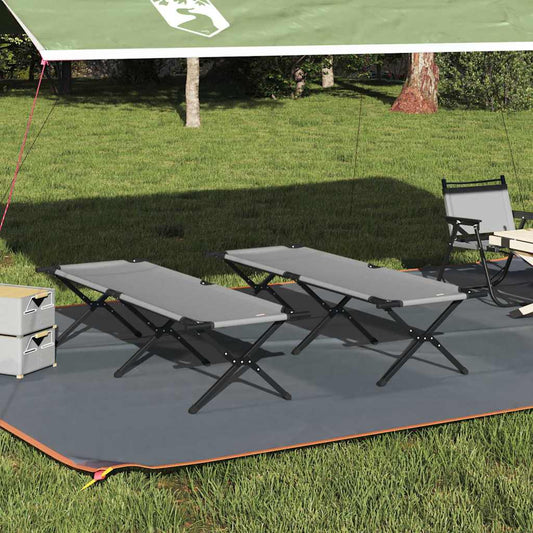 Folding Camping Bed Folding Manual Gray Oxford Fabric