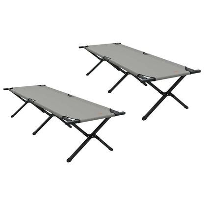 Folding Camping Bed Folding Manual Gray Oxford Fabric