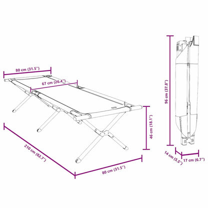 Folding Camping Bed Folding Manual Blue Oxford Fabric