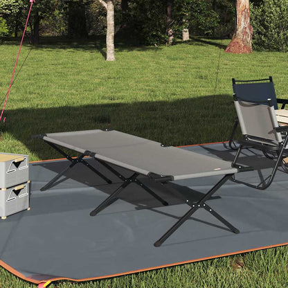 Folding Camping Bed Folding Manual Gray Oxford Fabric