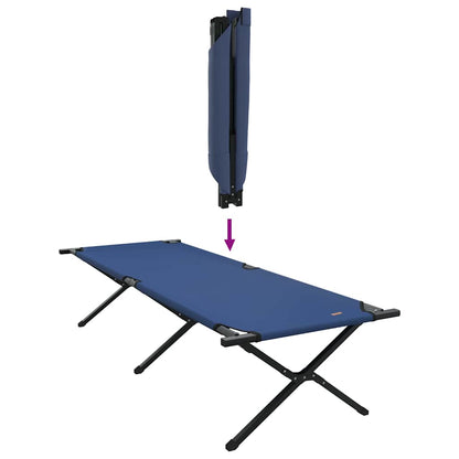 Folding Camping Bed Folding Manual Blue Oxford Fabric