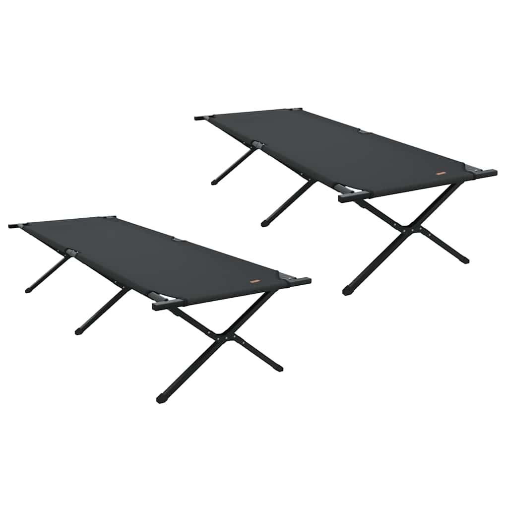 Folding Camping Bed Folding Manual Black Oxford Fabric