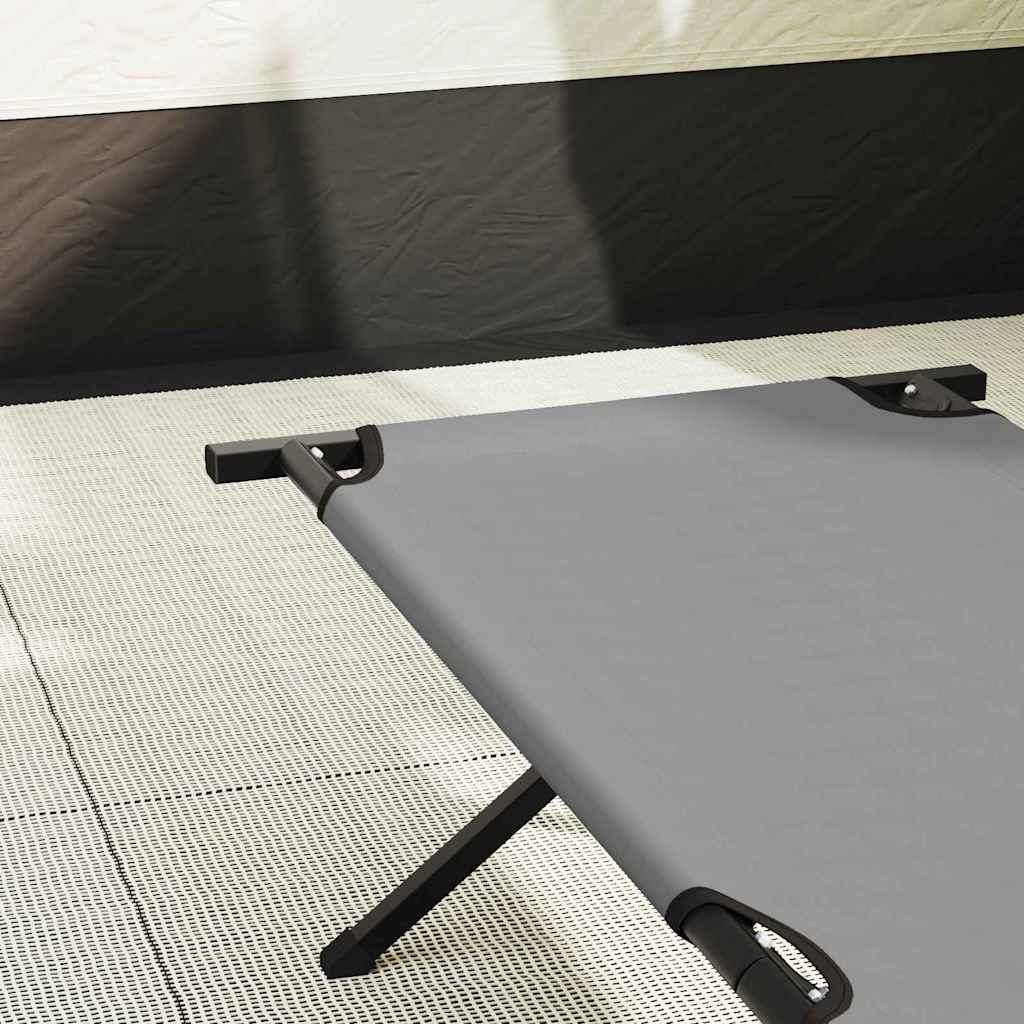 Folding Camping Bed Folding Manual Gray Oxford Fabric