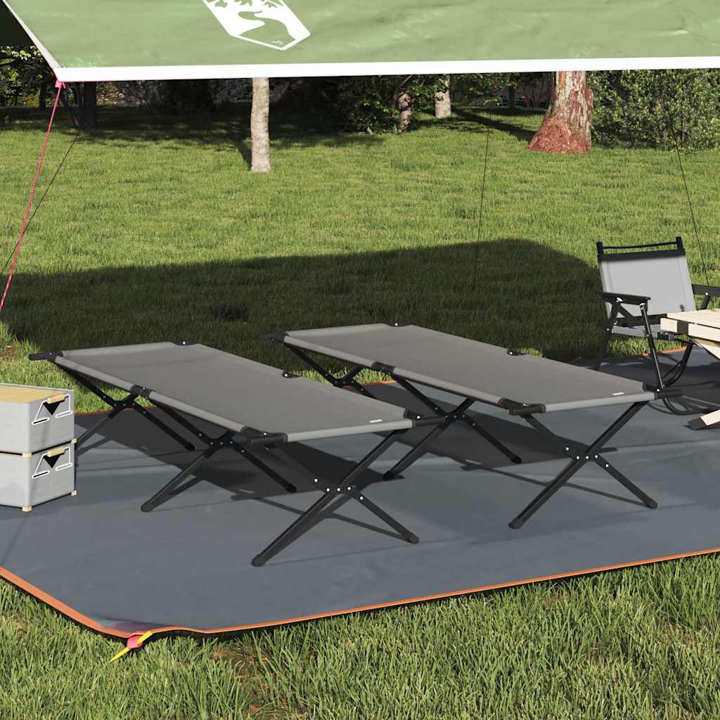 Folding Camping Bed Folding Manual Gray Oxford Fabric