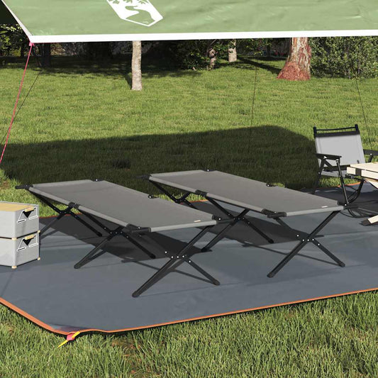 Folding Camping Bed Folding Manual Gray Oxford Fabric