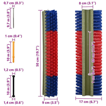 Cattle Brushes Red and Blue 20 x 9 x 50 cm Plastic and Steel