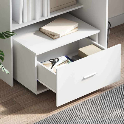 Desk with Drawer White 51.77 x 19.69 x 41.93 in Engineered Wood