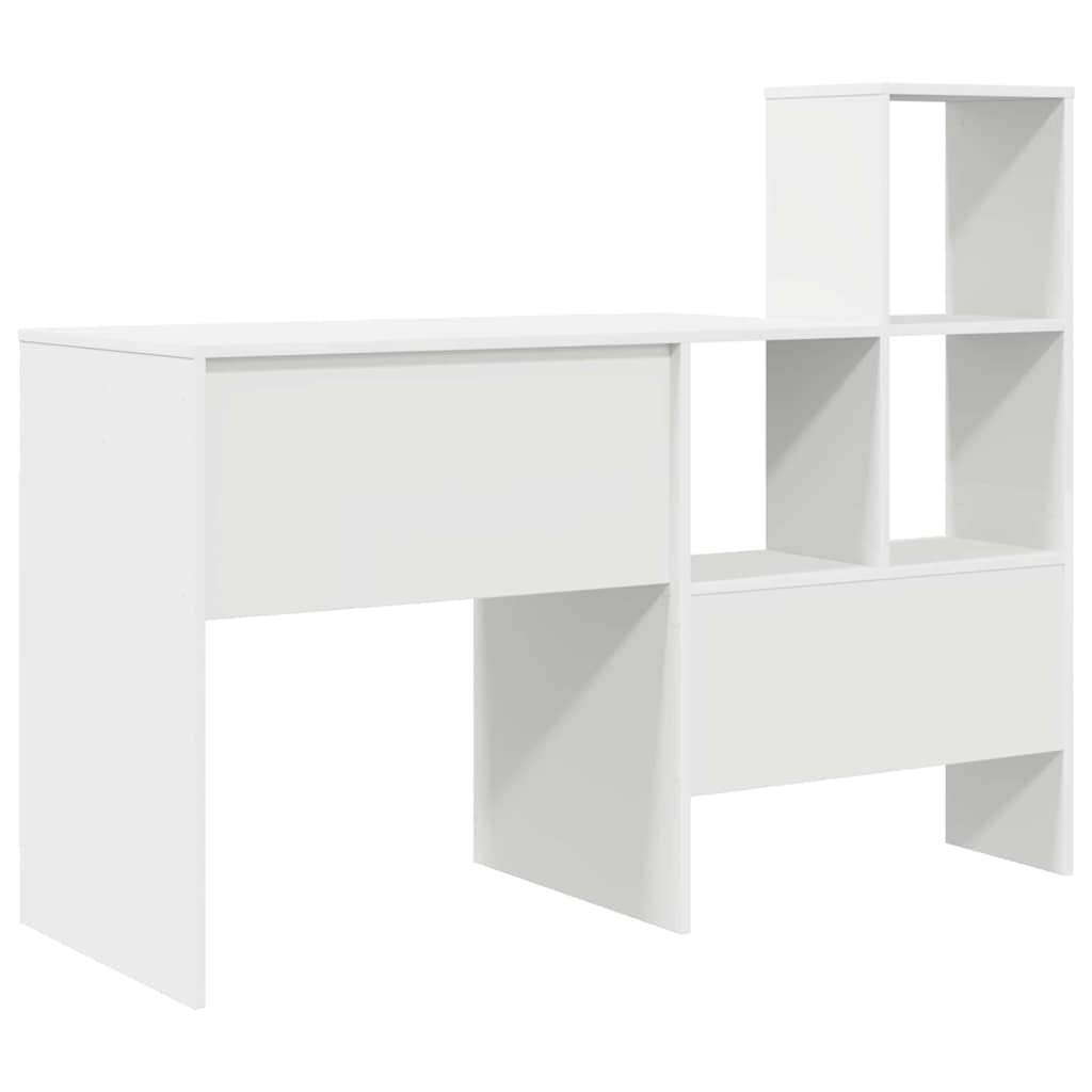 Desk with Drawer White 51.77 x 19.69 x 41.93 in Engineered Wood