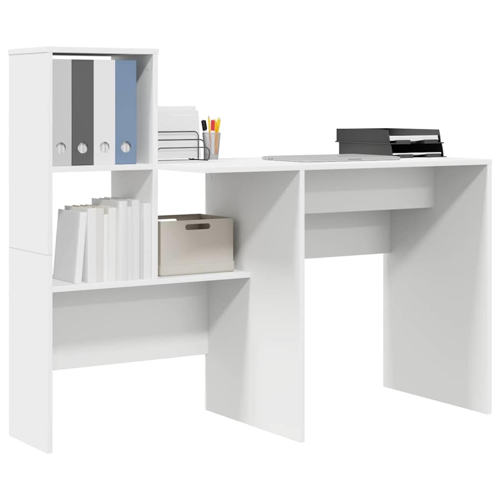 Desk with Drawer White 51.77 x 19.69 x 41.93 in Engineered Wood