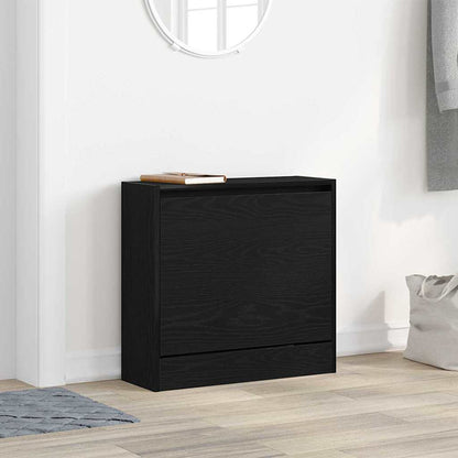 Shoe Cabinet Black oak 23.6" x 8.3" x 22.4" Engineered wood