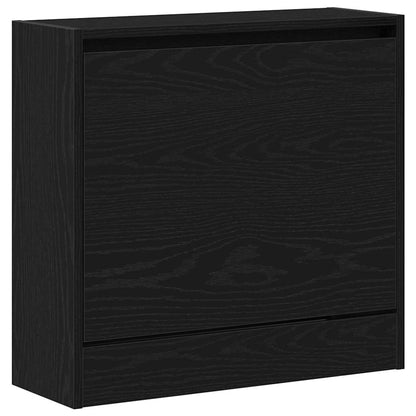 Shoe Cabinet Black oak 23.6" x 8.3" x 22.4" Engineered wood
