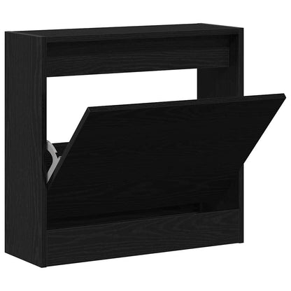 Shoe Cabinet Black oak 23.6" x 8.3" x 22.4" Engineered wood
