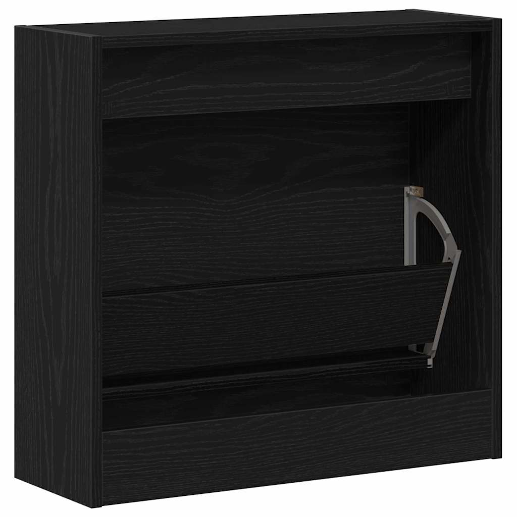 Shoe Cabinet Black oak 23.6" x 8.3" x 22.4" Engineered wood