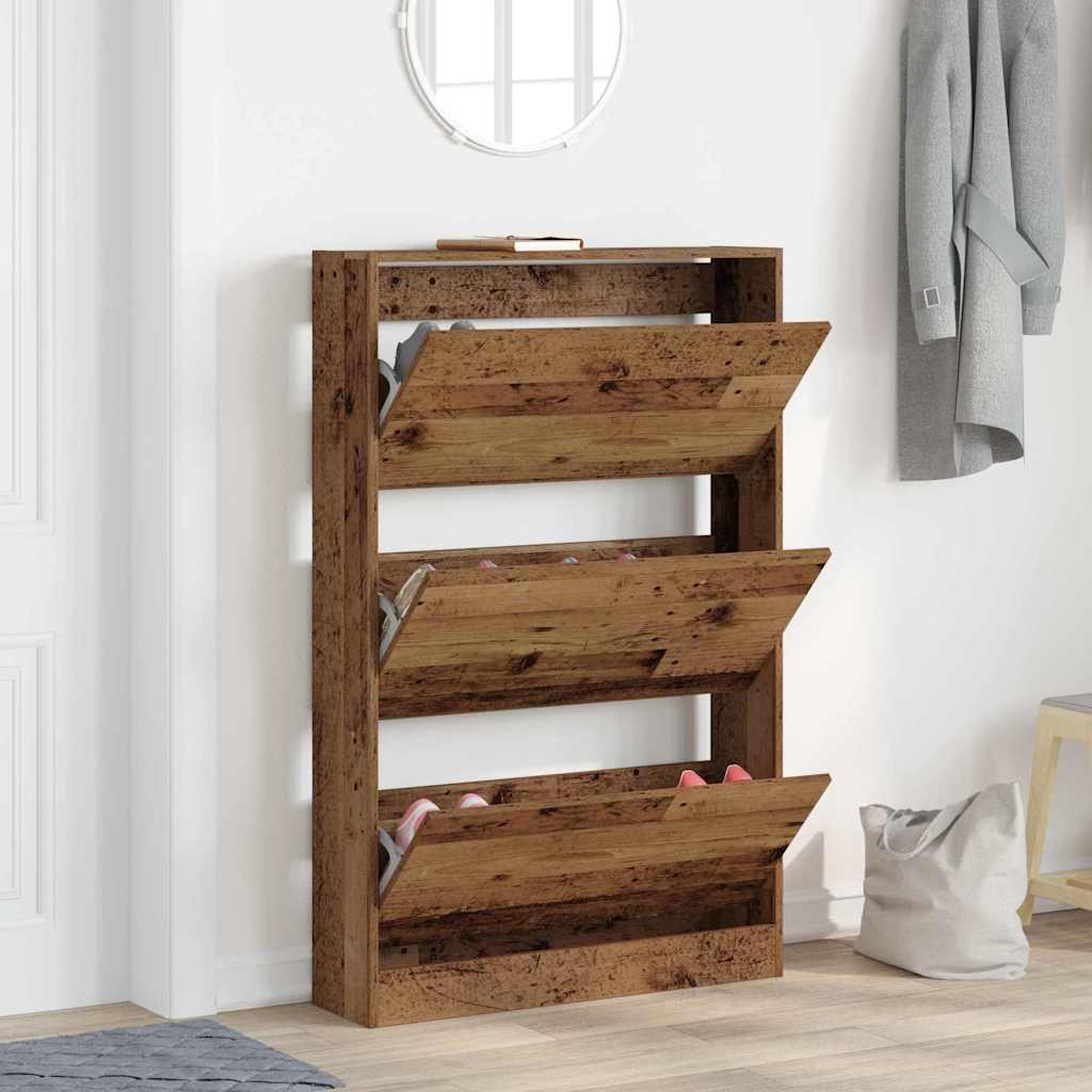Shoe Cabinet Old wood 31.5" x 8.3" x 49.4" Engineered wood