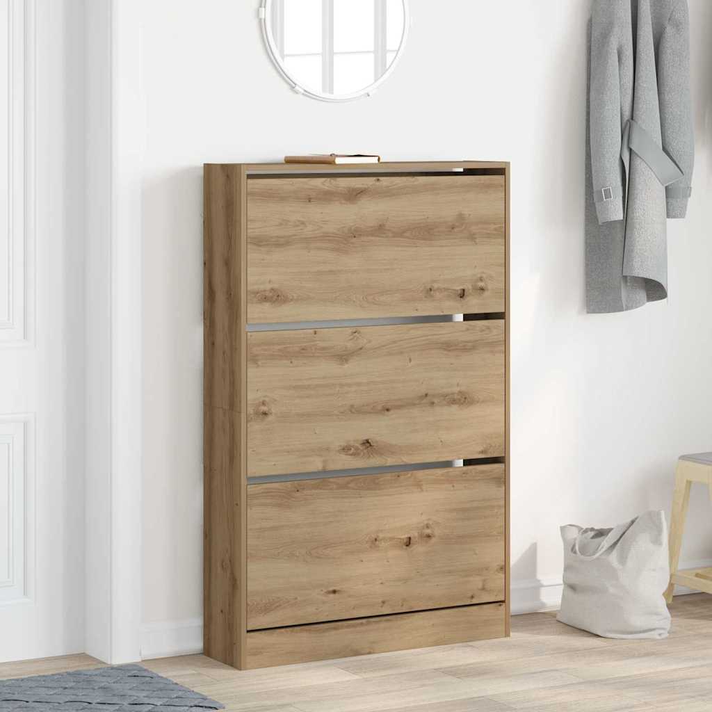 Shoe Cabinet artisan oak 31.5" x 8.3" x 49.4" Engineered wood
