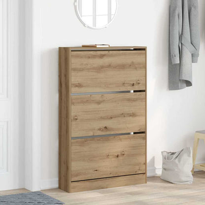 Shoe Cabinet artisan oak 31.5" x 8.3" x 49.4" Engineered wood
