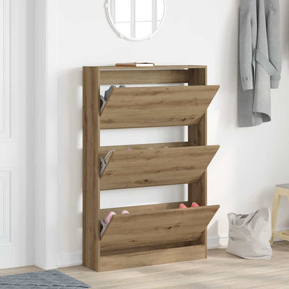 Shoe Cabinet artisan oak 31.5" x 8.3" x 49.4" Engineered wood