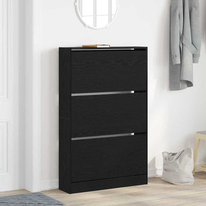 Shoe Cabinet Black oak 31.5" x 8.3" x 49.4" Engineered wood