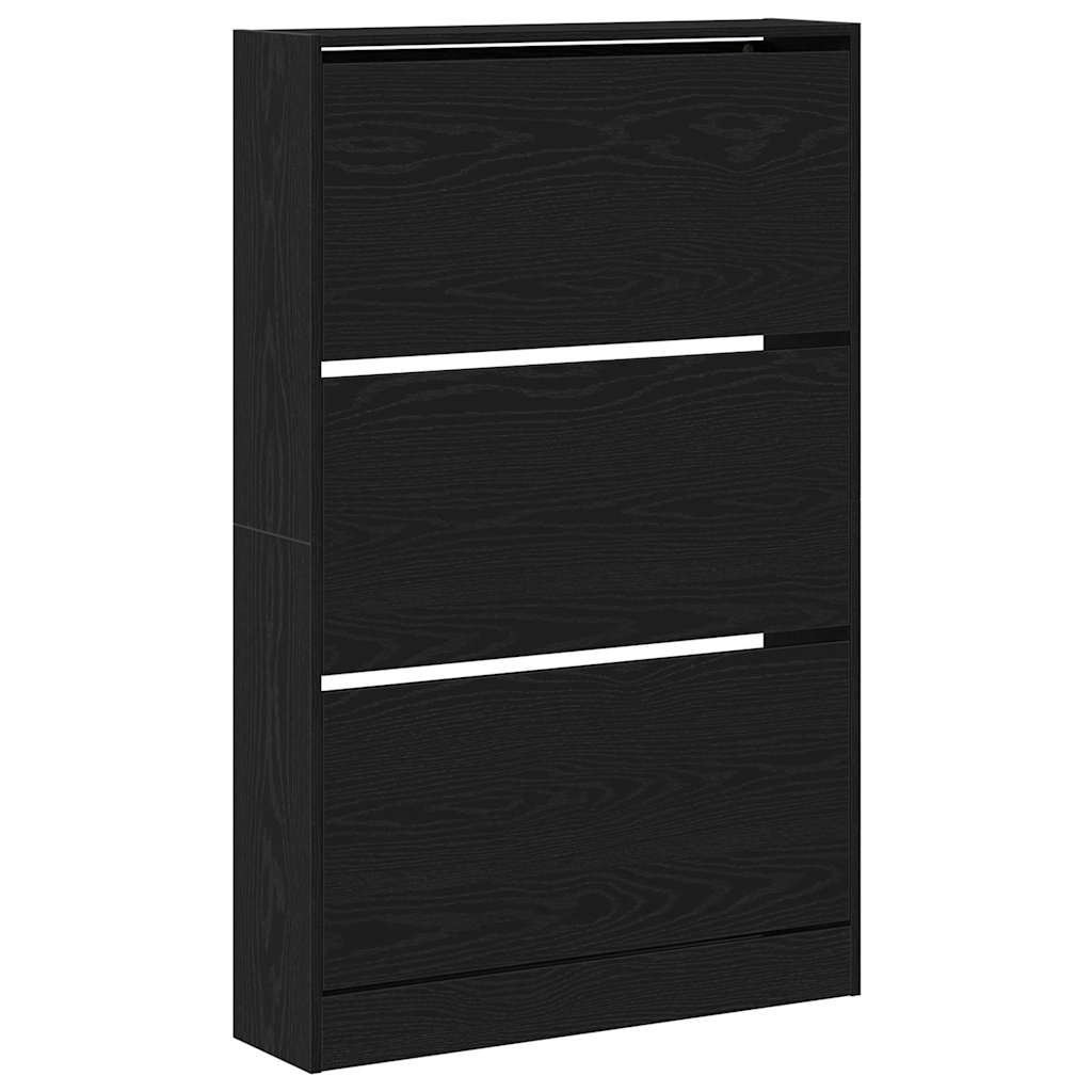 Shoe Cabinet Black oak 31.5" x 8.3" x 49.4" Engineered wood