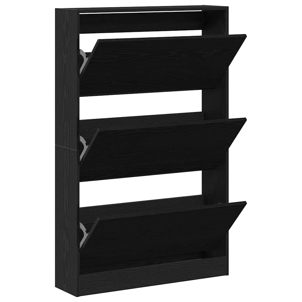 Shoe Cabinet Black oak 31.5" x 8.3" x 49.4" Engineered wood