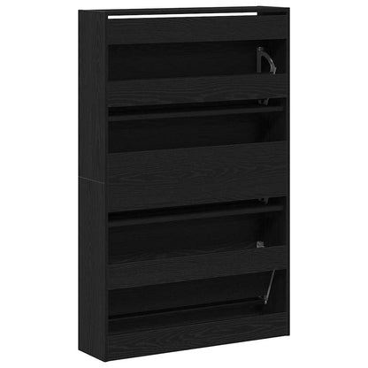 Shoe Cabinet Black oak 31.5" x 8.3" x 49.4" Engineered wood