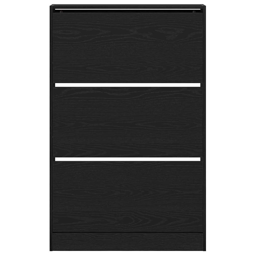 Shoe Cabinet Black oak 31.5" x 8.3" x 49.4" Engineered wood