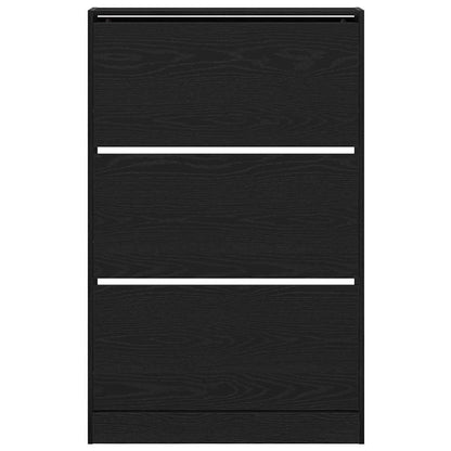 Shoe Cabinet Black oak 31.5" x 8.3" x 49.4" Engineered wood