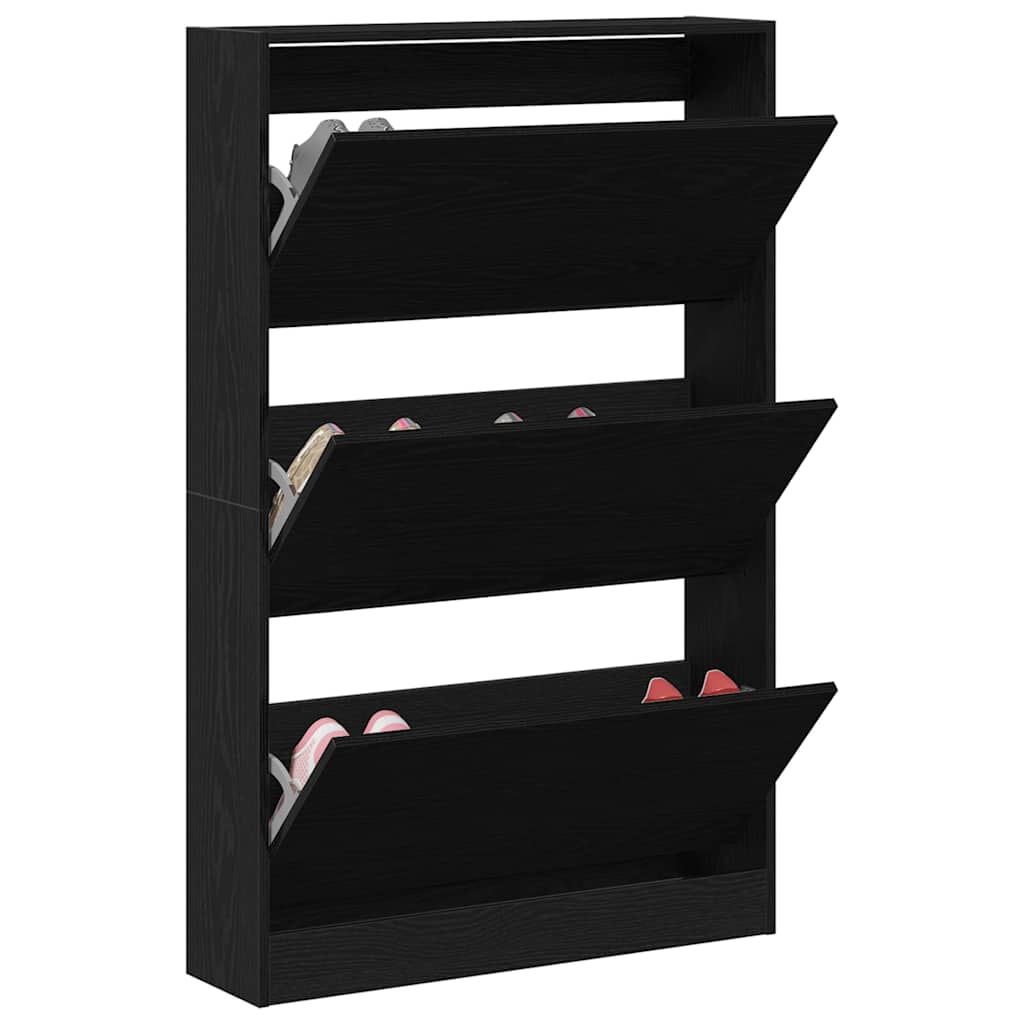 Shoe Cabinet Black oak 31.5" x 8.3" x 49.4" Engineered wood