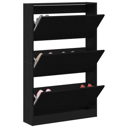 Shoe Cabinet Black oak 31.5" x 8.3" x 49.4" Engineered wood
