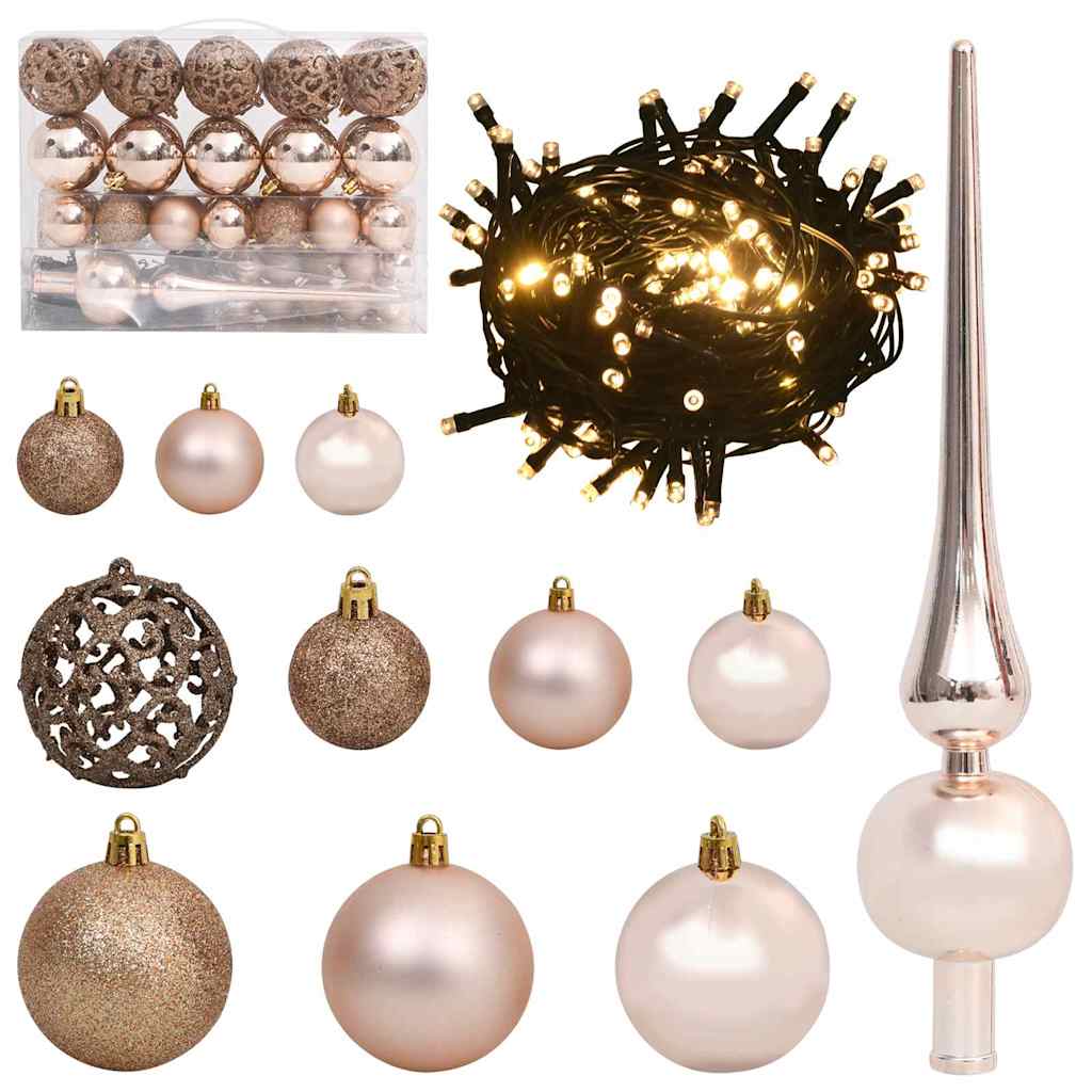 Artificial Pre-lit Christmas Tree with 150 LEDs Pink 59.1" PVC