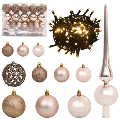 Artificial Pre-lit Christmas Tree with 150 LEDs Pink 59.1" PVC