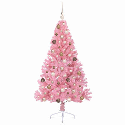 Artificial Pre-lit Christmas Tree with 300 LEDs Pink 70.9" PVC
