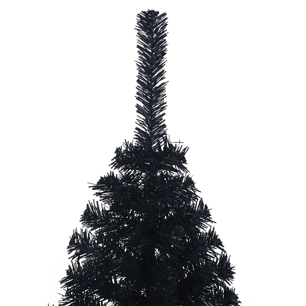 Artificial Pre-lit Christmas Tree with 150 LEDs Black 47.2" PVC