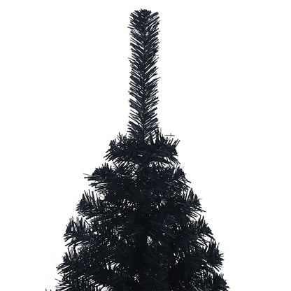 Artificial Pre-lit Christmas Tree with 150 LEDs Black 47.2" PVC