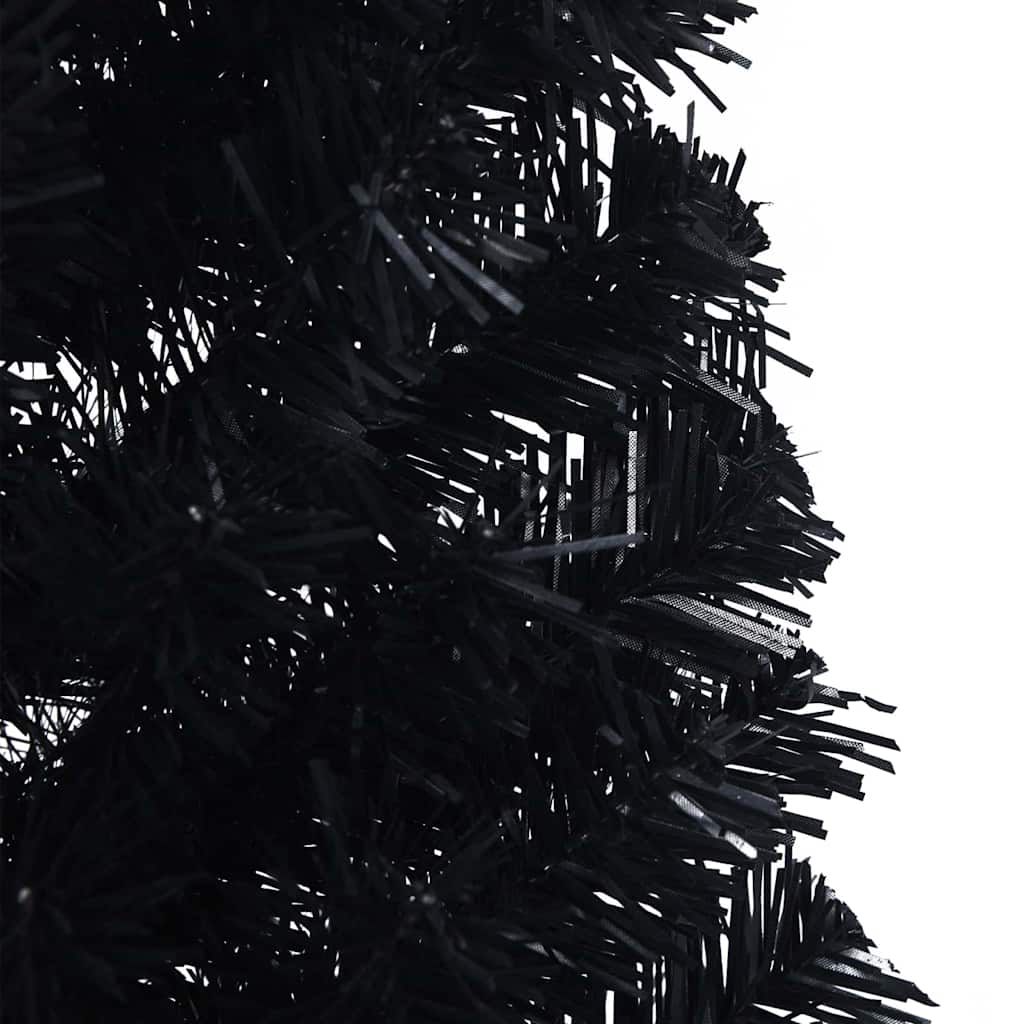 Artificial Pre-lit Christmas Tree with 150 LEDs Black 47.2" PVC
