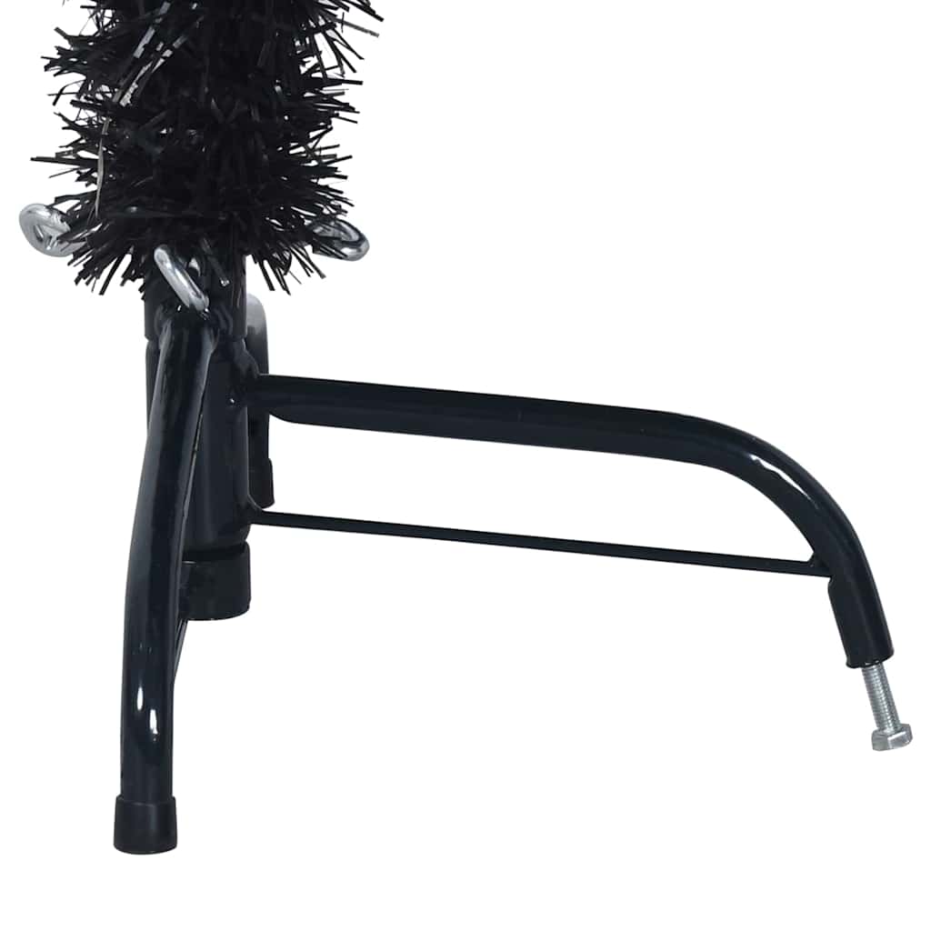 Artificial Pre-lit Christmas Tree with 150 LEDs Black 47.2" PVC