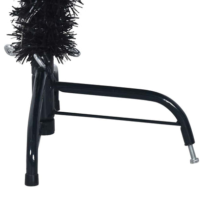 Artificial Pre-lit Christmas Tree with 150 LEDs Black 47.2" PVC