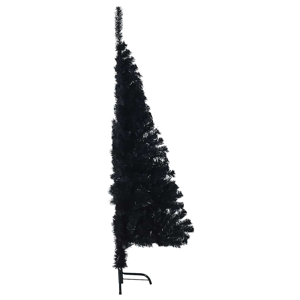 Artificial Pre-lit Christmas Tree with 150 LEDs Black 47.2" PVC