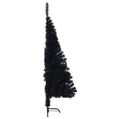 Artificial Pre-lit Christmas Tree with 150 LEDs Black 47.2" PVC